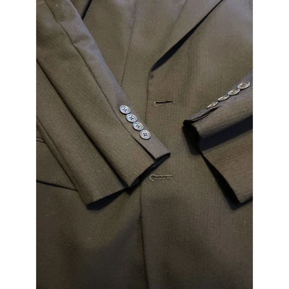 Towncraft Blazer Black Wool &Lana Sport Coat Jacket 48 R